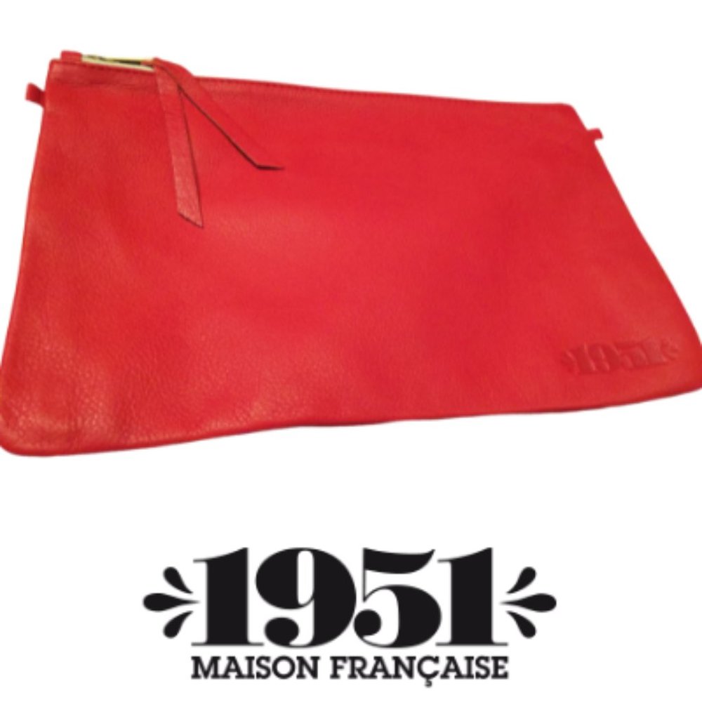 1951 Maison Francaise Cherry Red Clutch PursePARIS